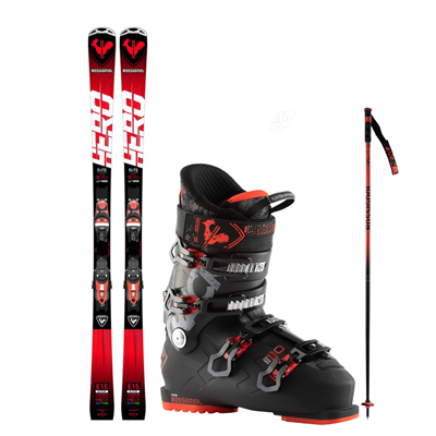 Lyže Rossignol Hero Elite LT MT CA Konect + vázání NX 12 K GW B80 BLK + boty Rossignol Track 110 black red + hůlky 